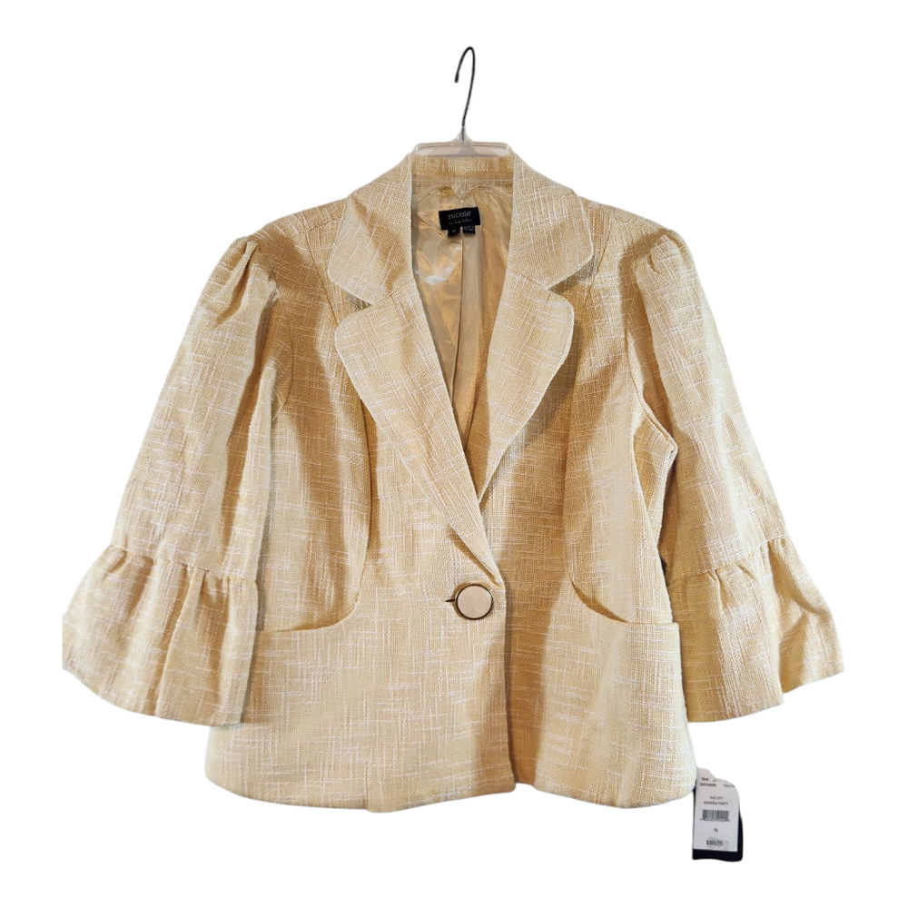 Nicole by Nicole Miller NWT womens jacket sz 16 yellow garden‎ party career